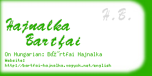 hajnalka bartfai business card